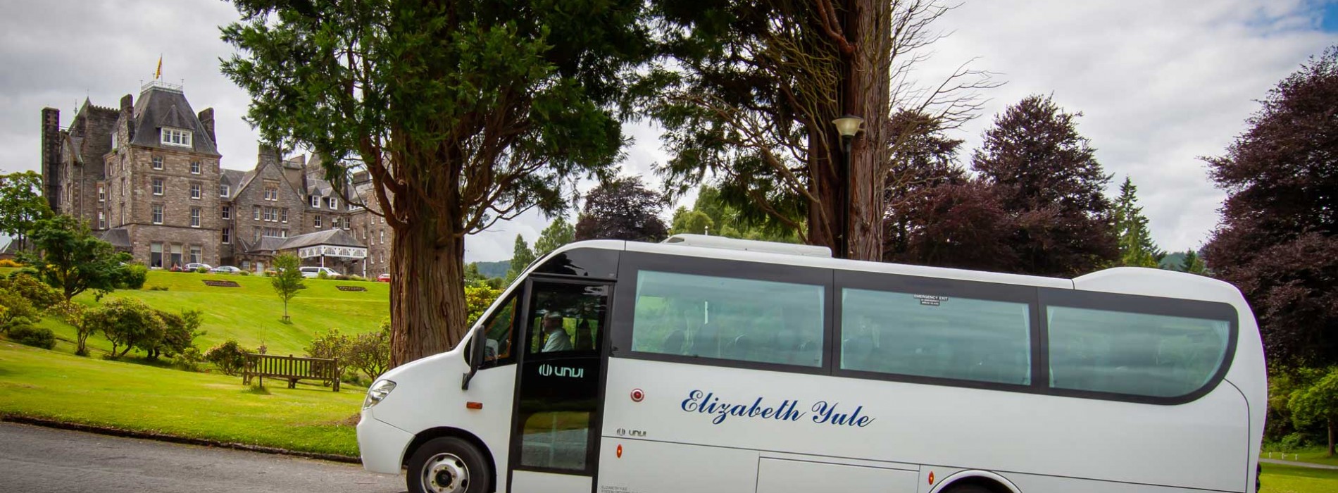 16 seater mini bus coach at the Atholl Palace Hotel Pitlochry