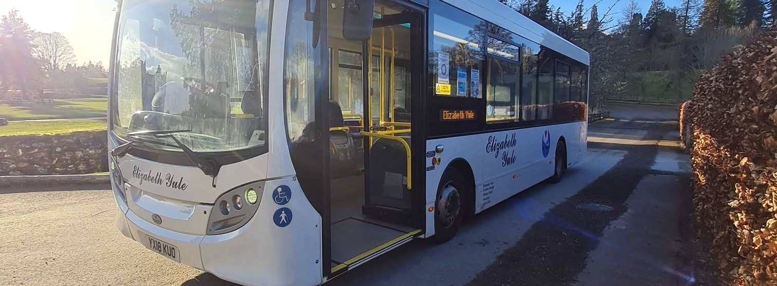 Pitlochry Service bus in Winter sunshine